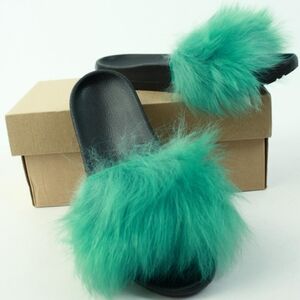 New Ugg Emerald ROYALE FUR SLIDE SLIPPERS SIZE 8 US